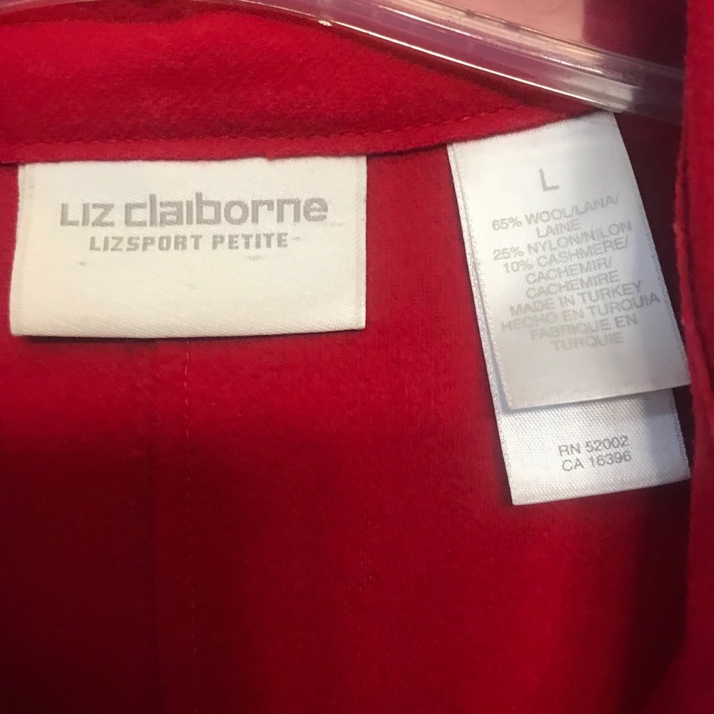 Liz Clairborne Lizsport PL Red Wool Blend Jacket - Picture 3 of 4